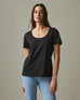 Women's Classic Cotton Scoop Tee - Black